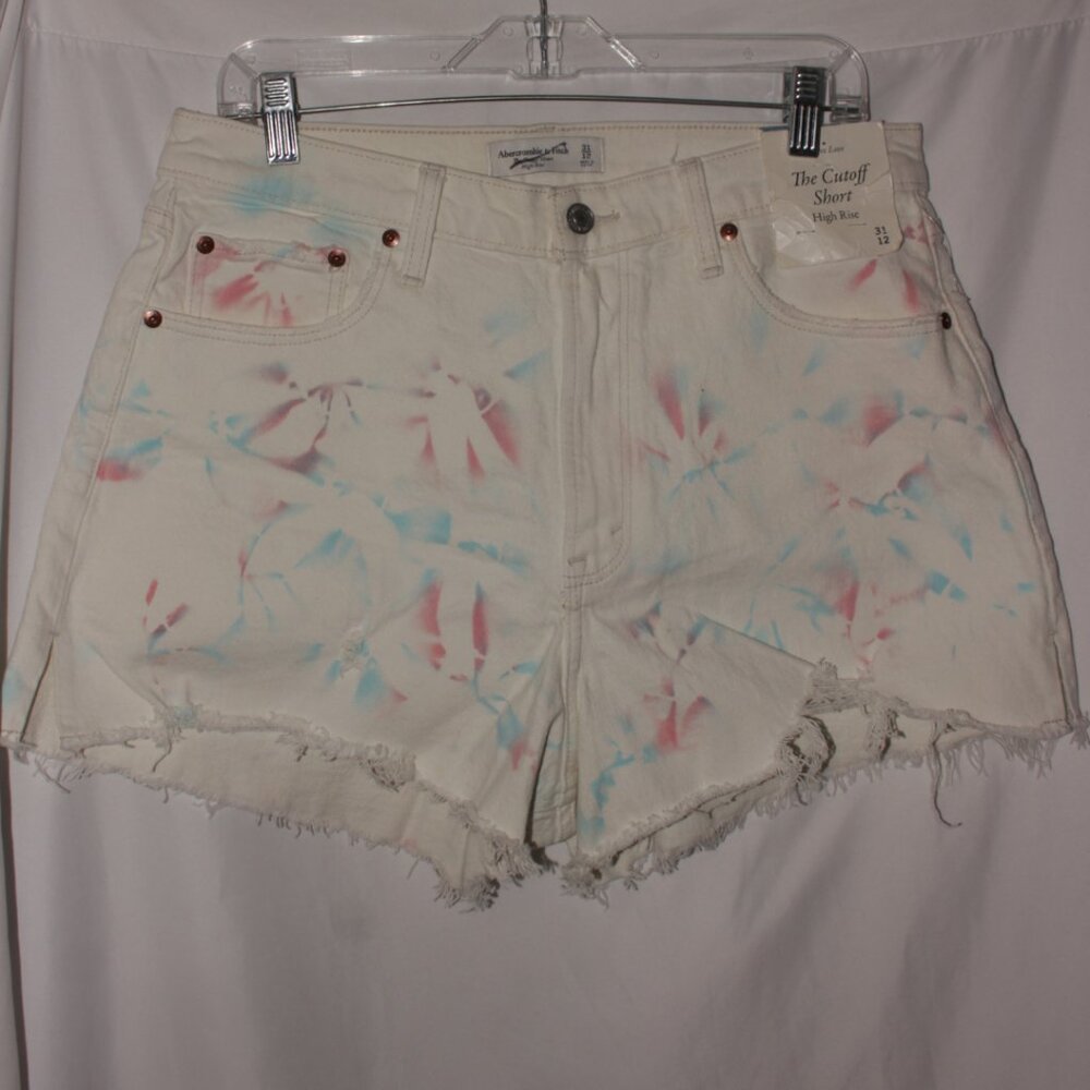 NWT Abercrombie & Fitch Curve Love Cutoff Denim Shorts Size 12/31 - Picture 8 of 9
